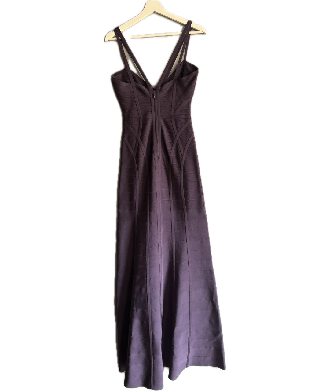 HERVE LEGER Фиолетовое вискозное вечернее платье, фото 2