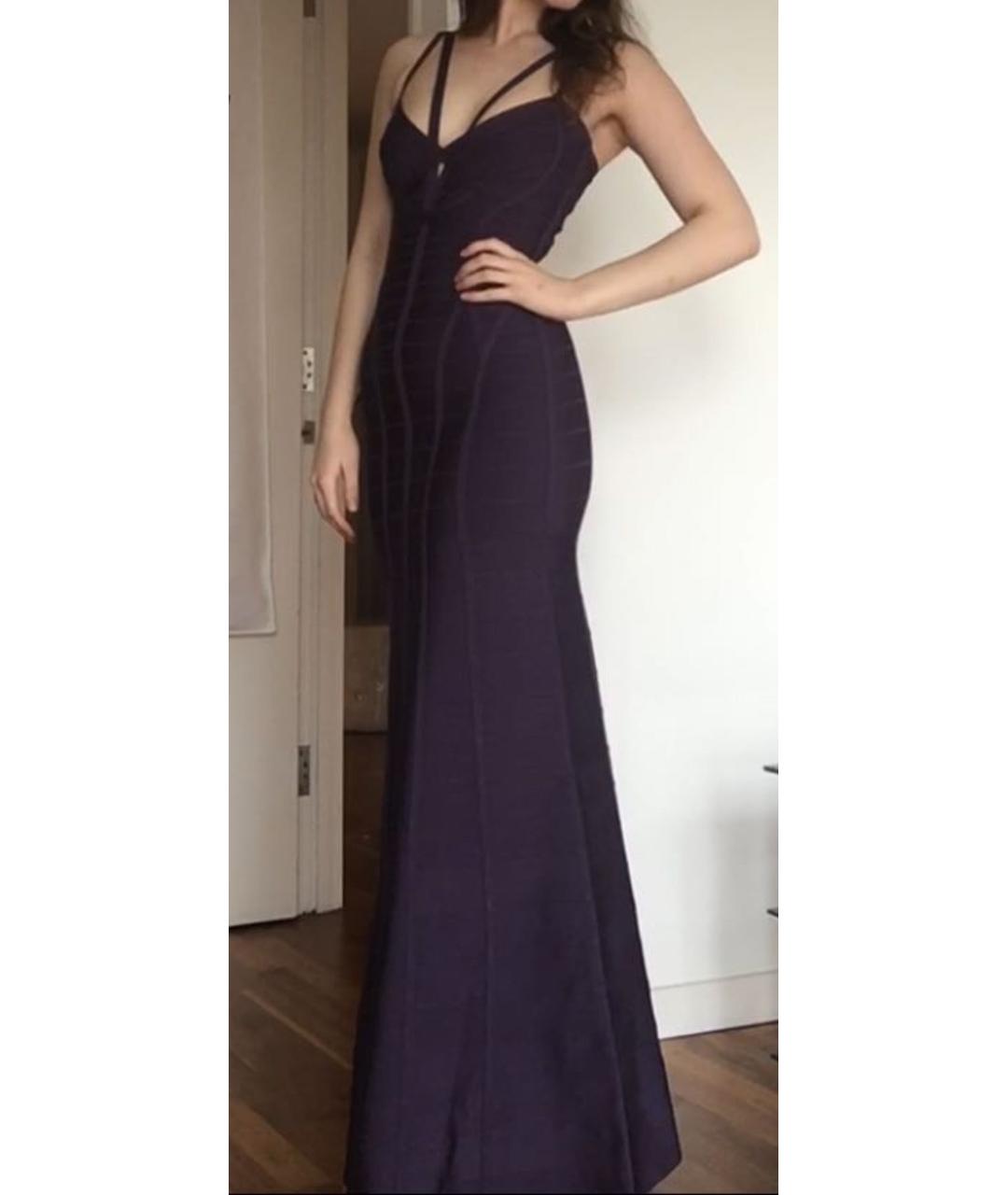 HERVE LEGER Фиолетовое вискозное вечернее платье, фото 5