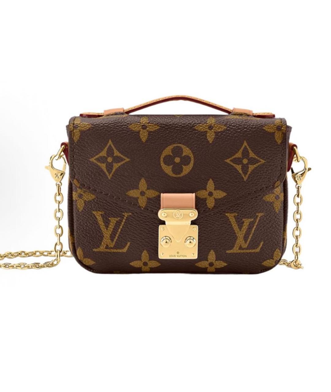 LOUIS VUITTON Коричневая кожаная сумка через плечо, фото 5