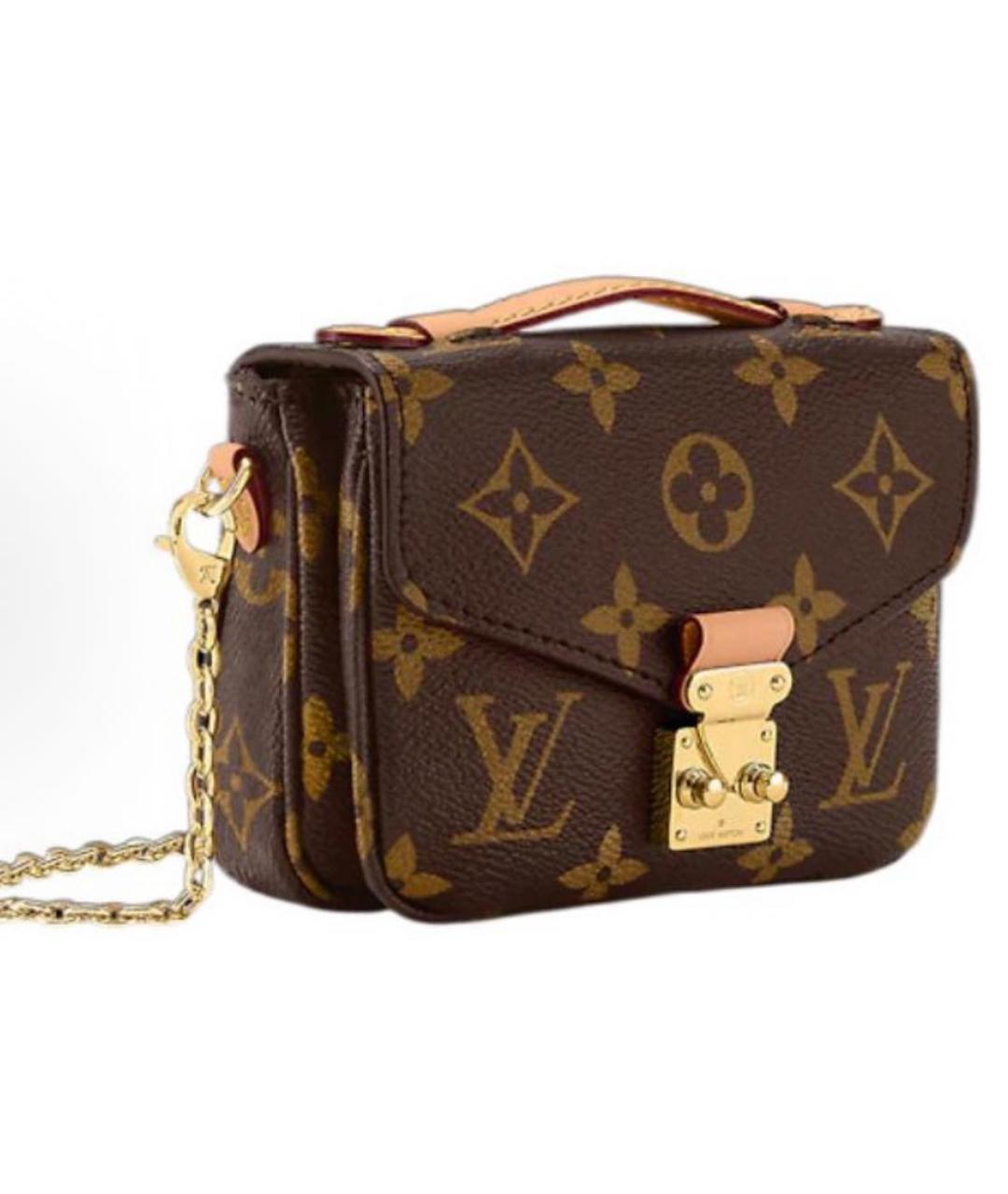 LOUIS VUITTON Коричневая кожаная сумка через плечо, фото 2