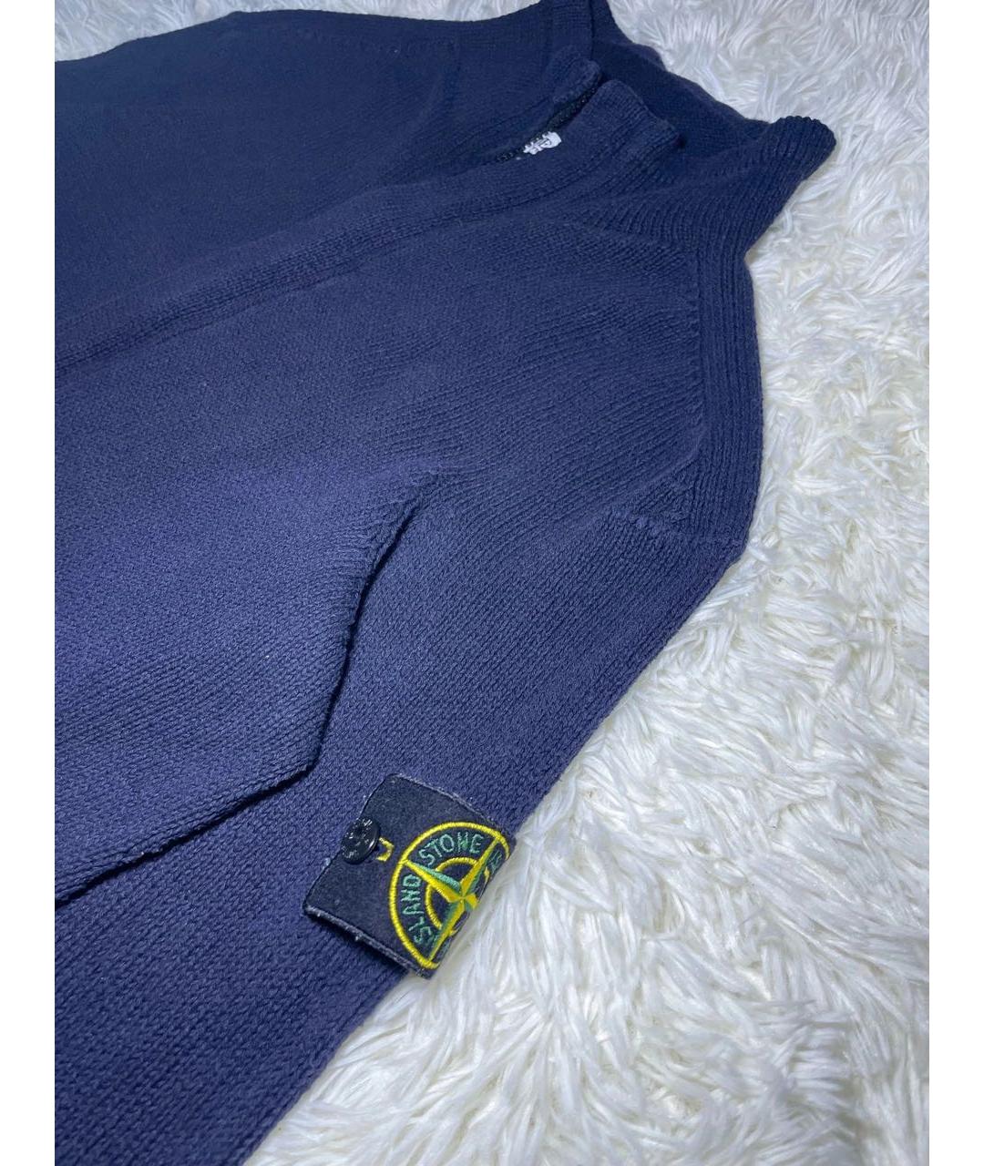 STONE ISLAND Темно-синий хлопковый кардиган, фото 3