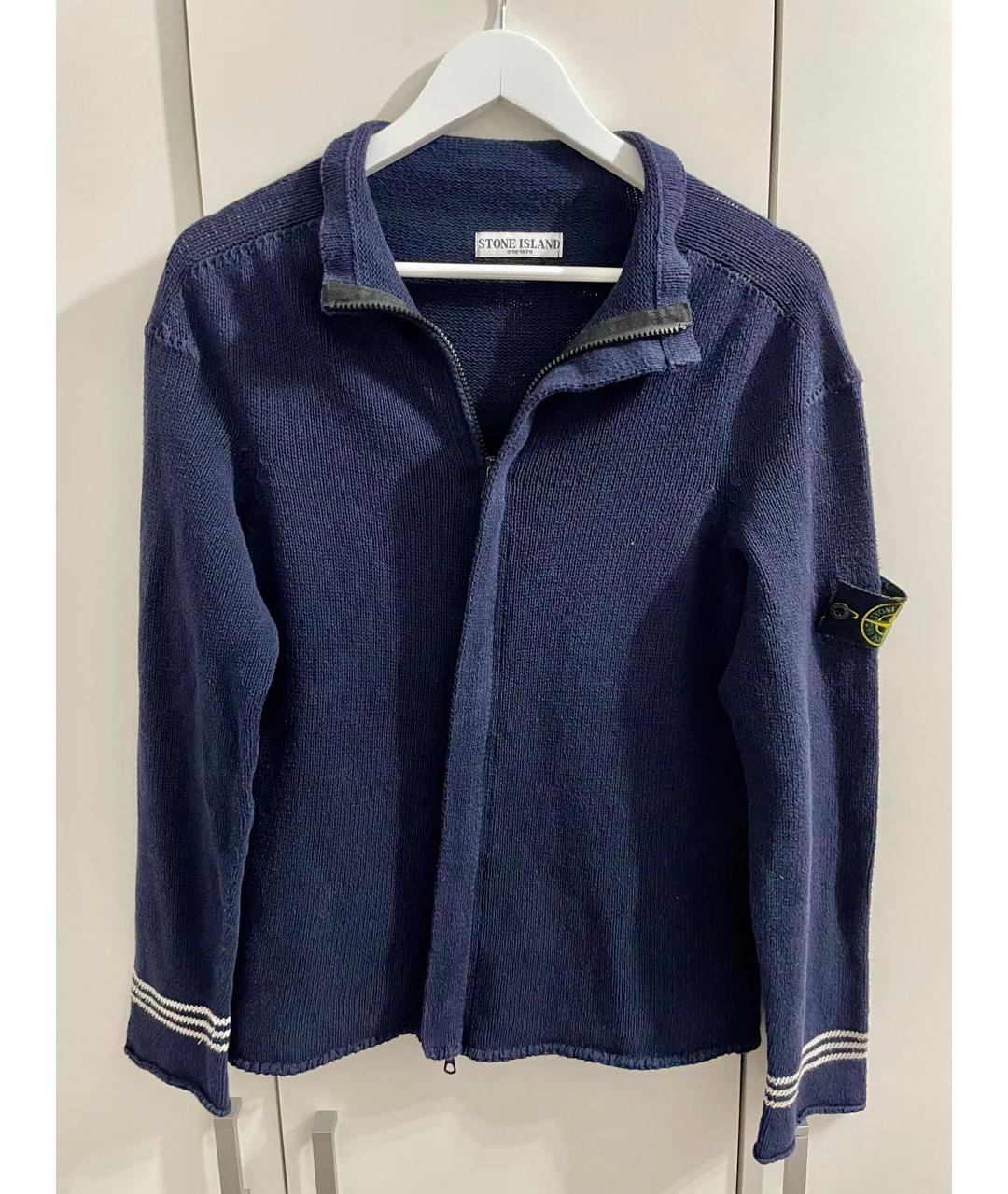 STONE ISLAND Темно-синий хлопковый кардиган, фото 4