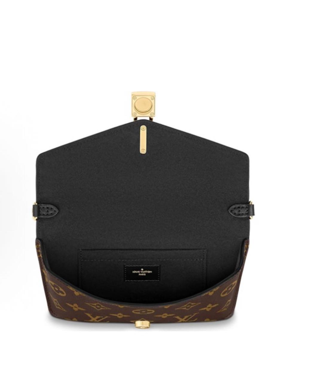 LOUIS VUITTON Коричневая кожаная сумка через плечо, фото 4