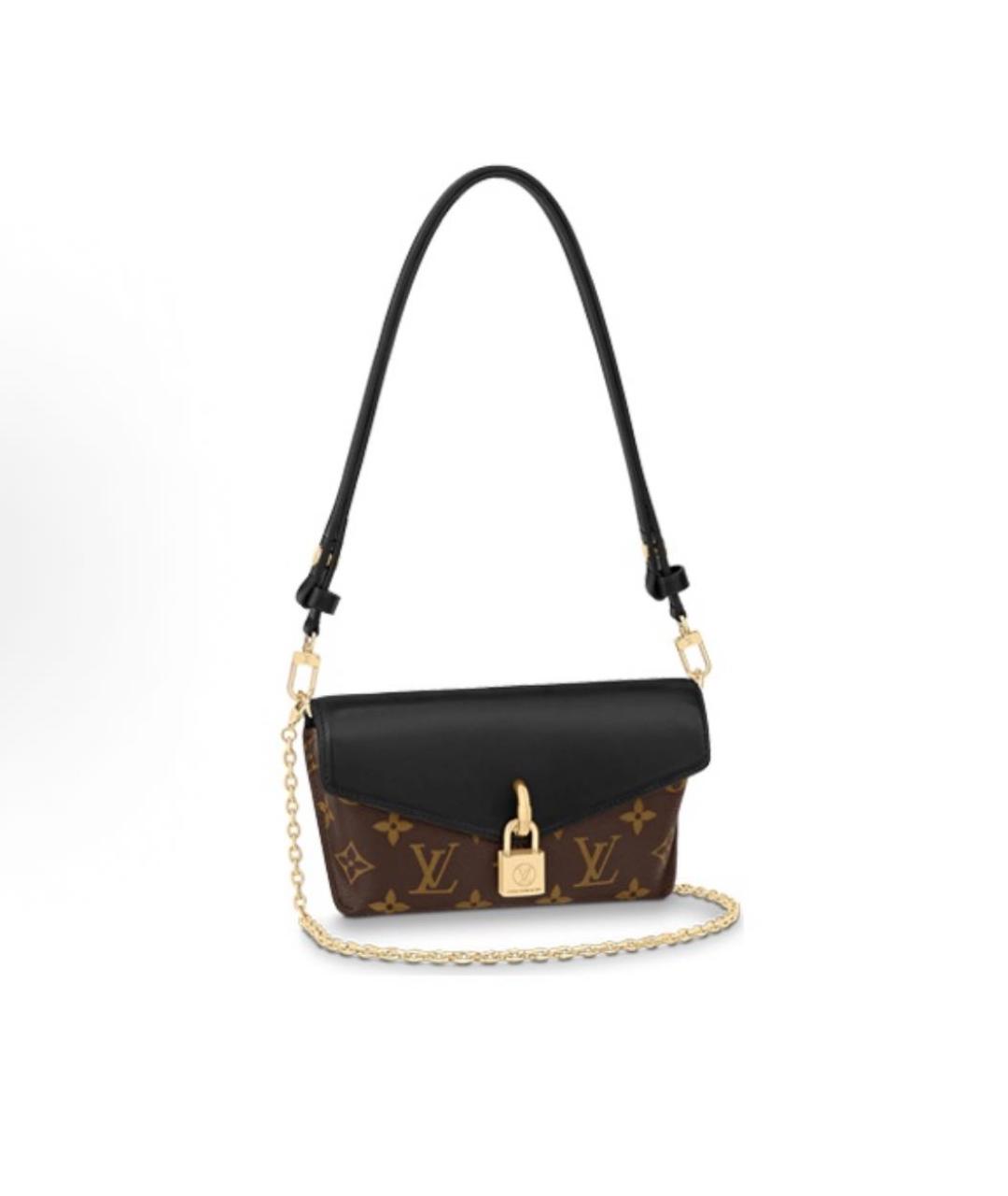 LOUIS VUITTON Коричневая кожаная сумка через плечо, фото 5