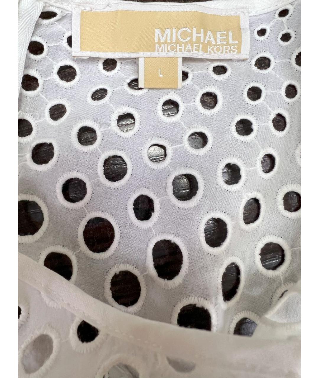 MICHAEL KORS Белая хлопковая блузы, фото 3