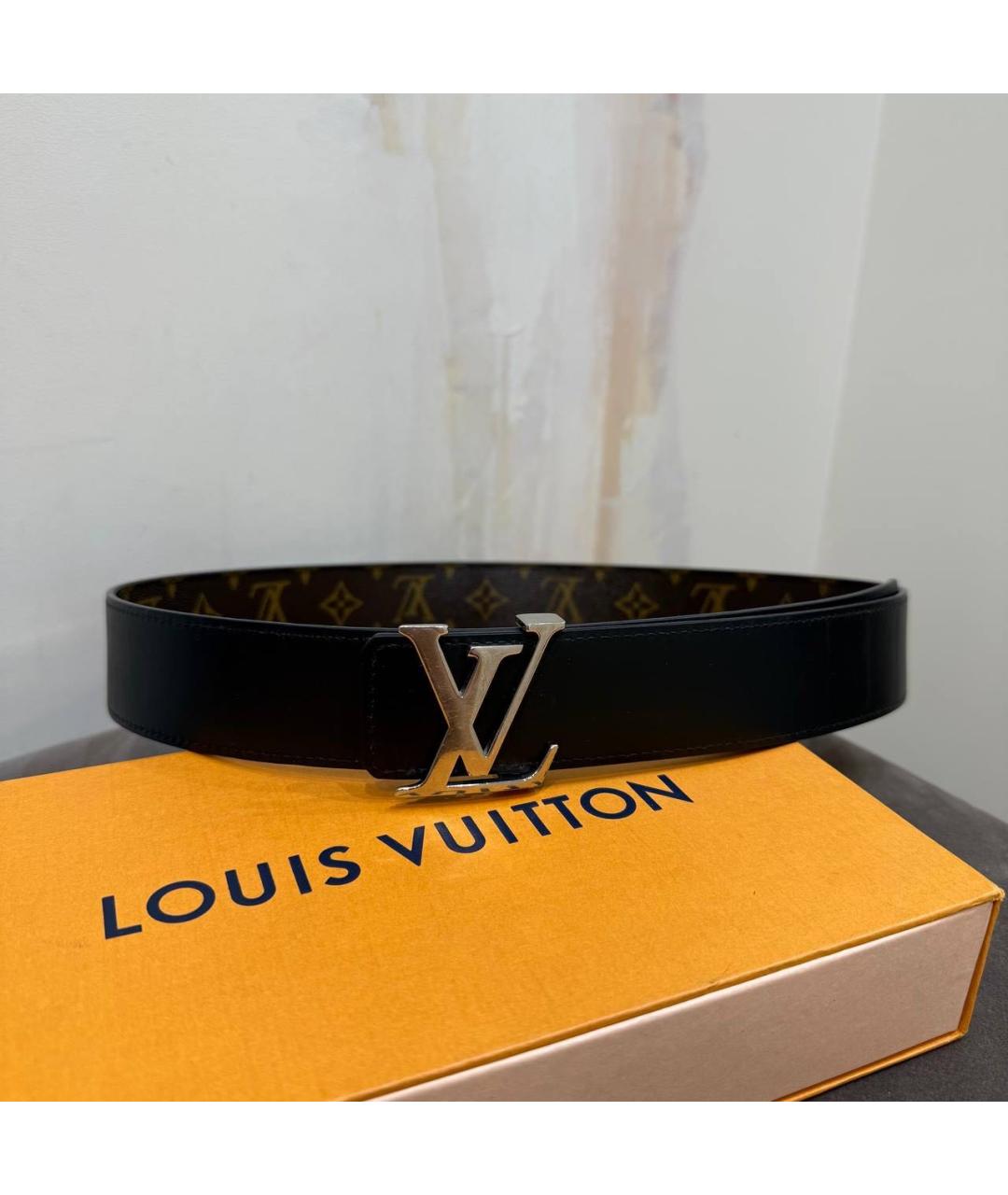 LOUIS VUITTON Коричневый кожаный ремень, фото 3
