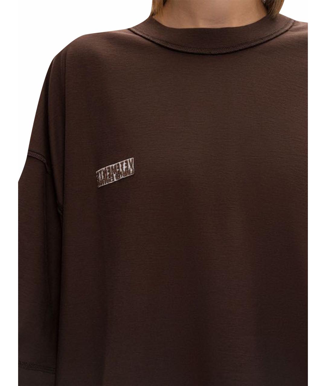 VETEMENTS Коричневая хлопковая футболка, фото 7
