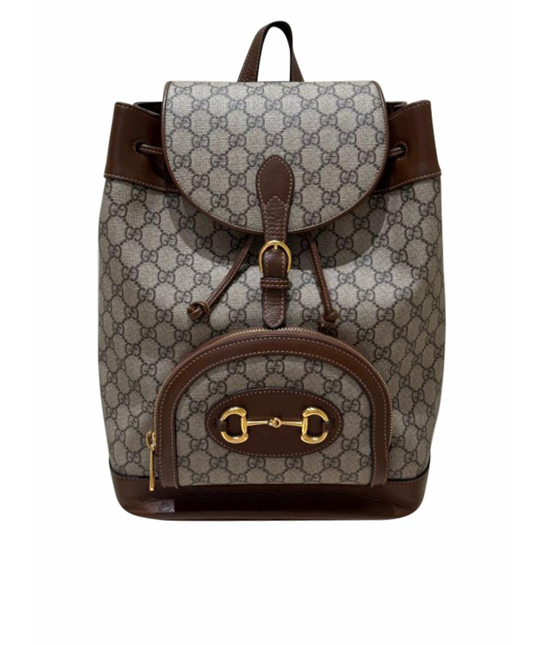 GUCCI Коричневый кожаный рюкзак, фото 1