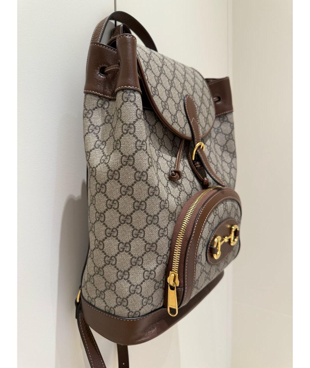 GUCCI Коричневый кожаный рюкзак, фото 2