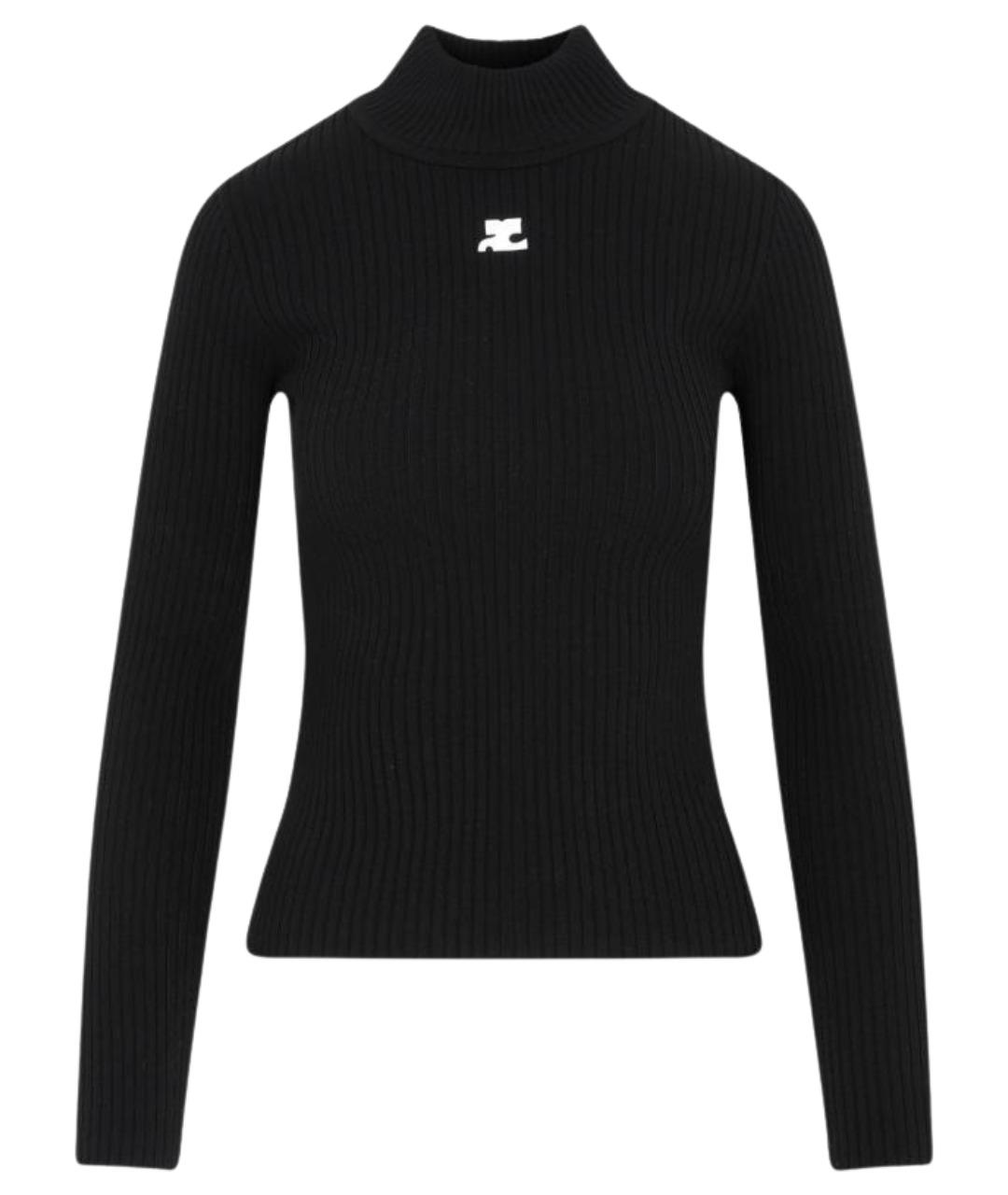 COURREGES Черная вискозная водолазка, фото 1