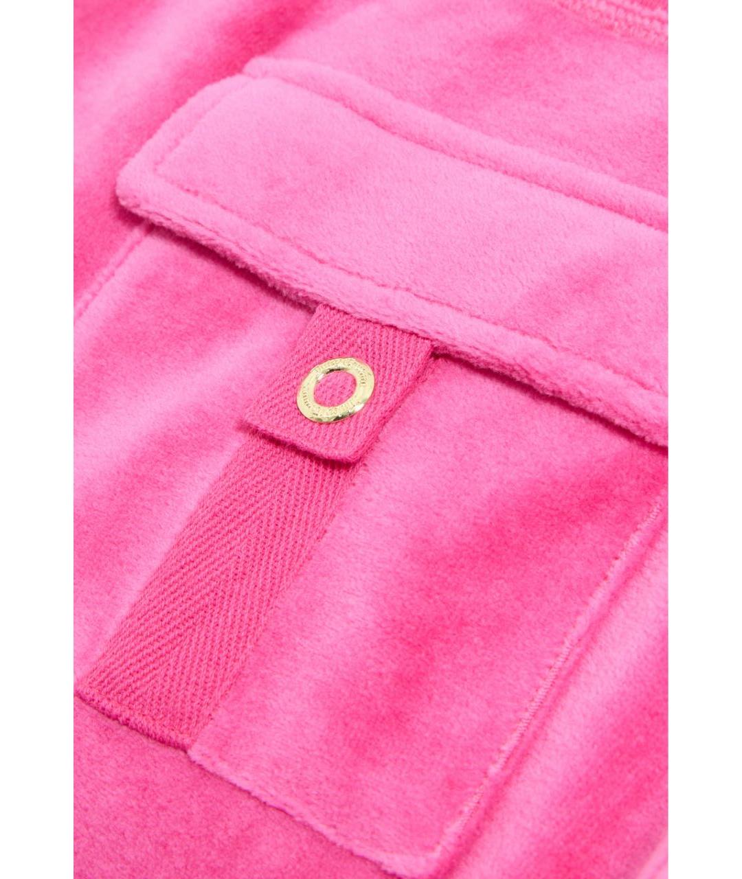 JUICY COUTURE Розовые велюровые спортивные брюки и шорты, фото 3