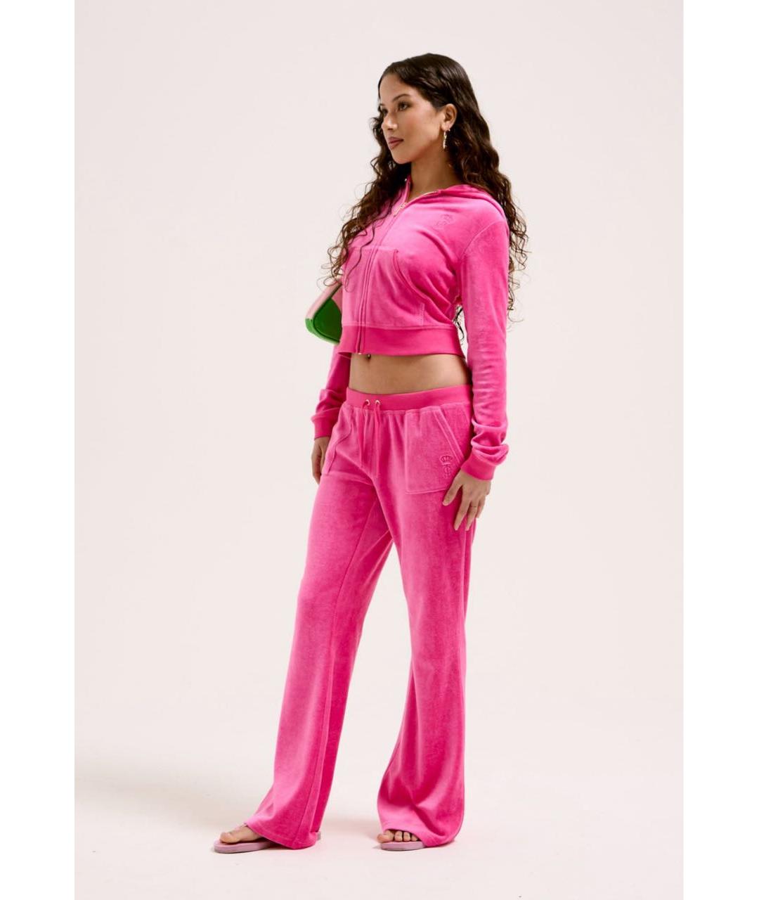 JUICY COUTURE Розовые велюровые спортивные брюки и шорты, фото 7