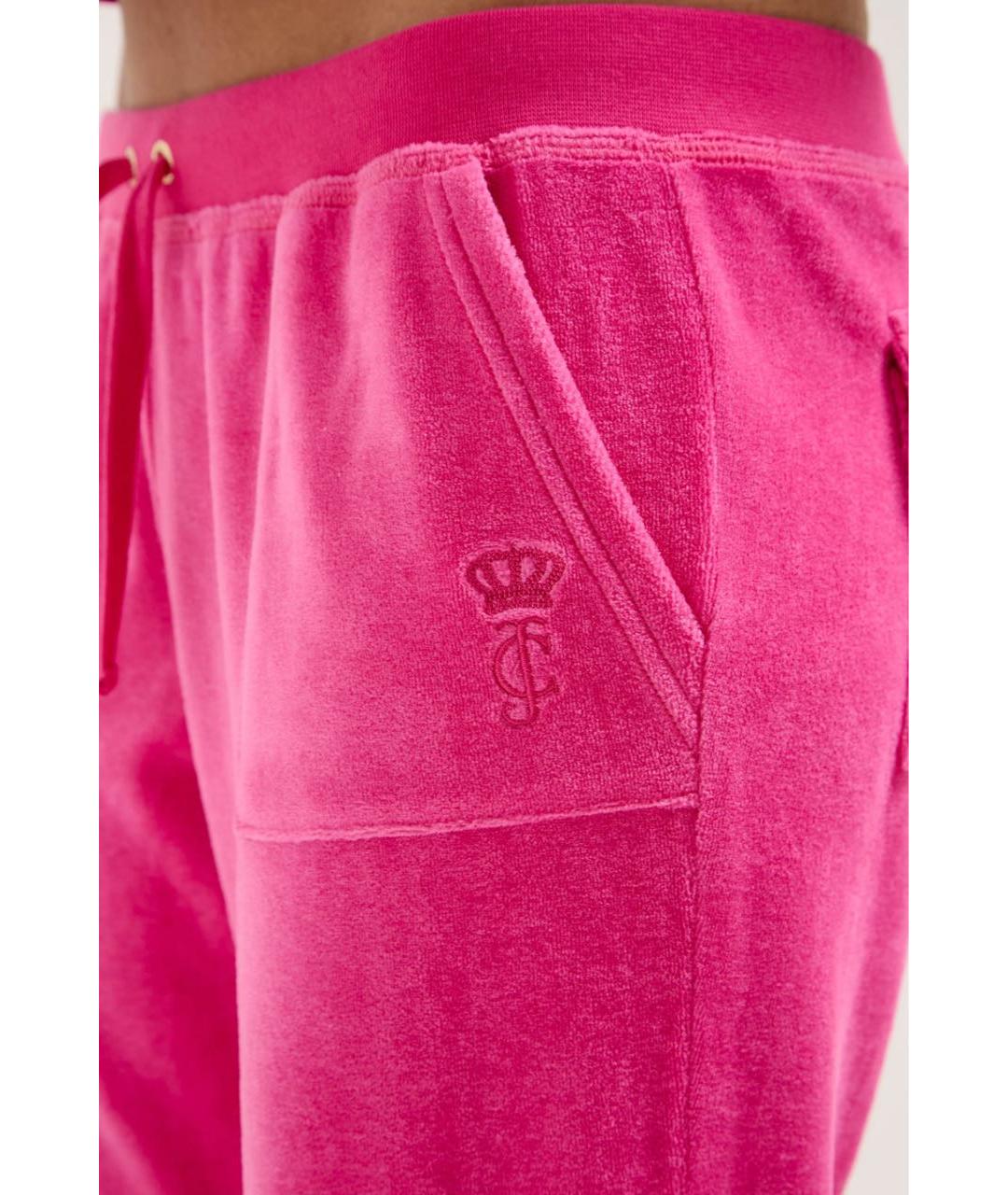 JUICY COUTURE Розовые велюровые спортивные брюки и шорты, фото 4