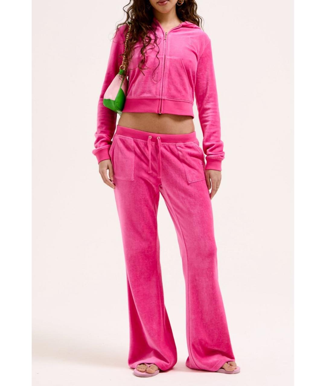JUICY COUTURE Розовые велюровые спортивные брюки и шорты, фото 6