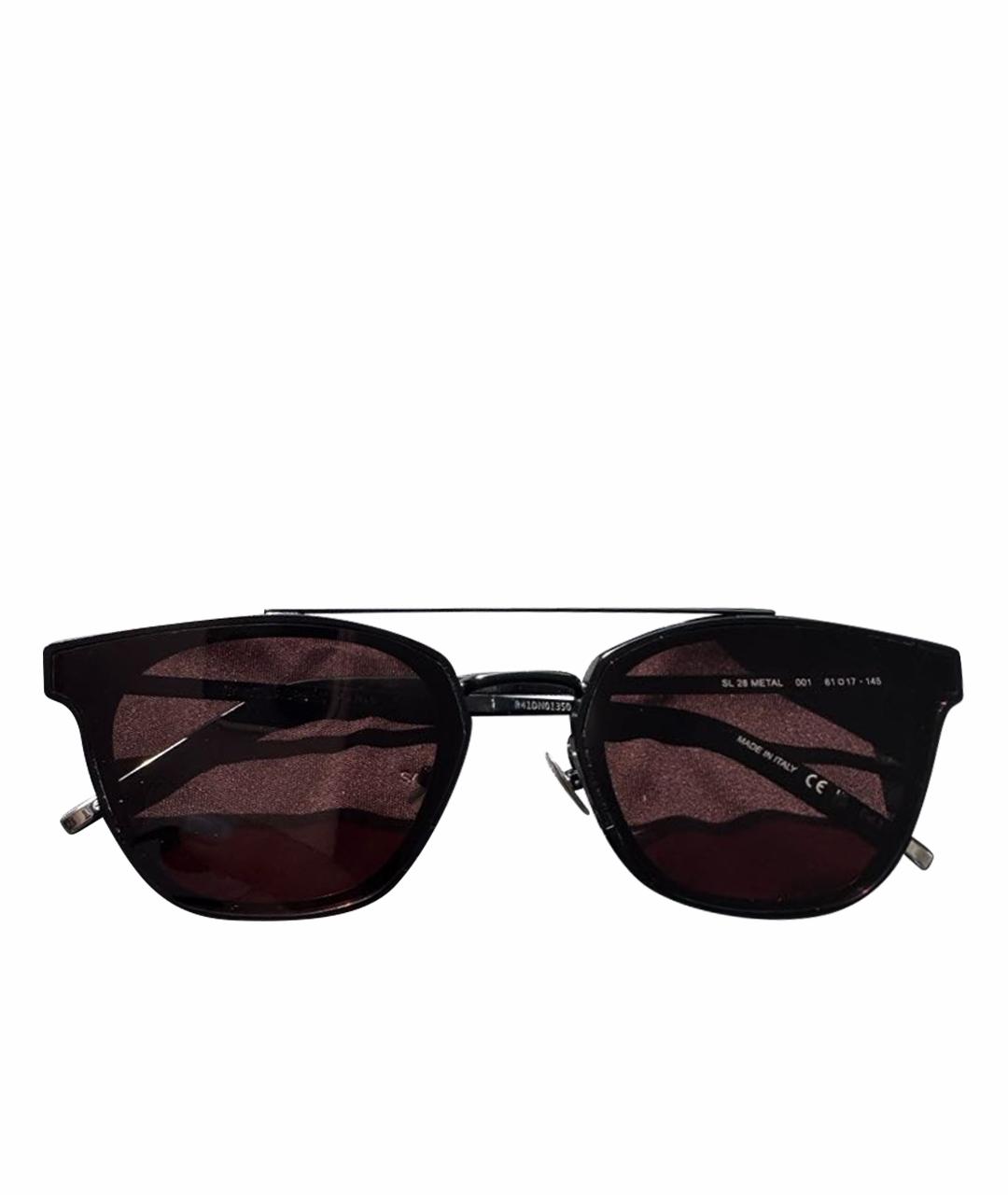 SAINT LAURENT Черные металлические солнцезащитные очки, фото 1