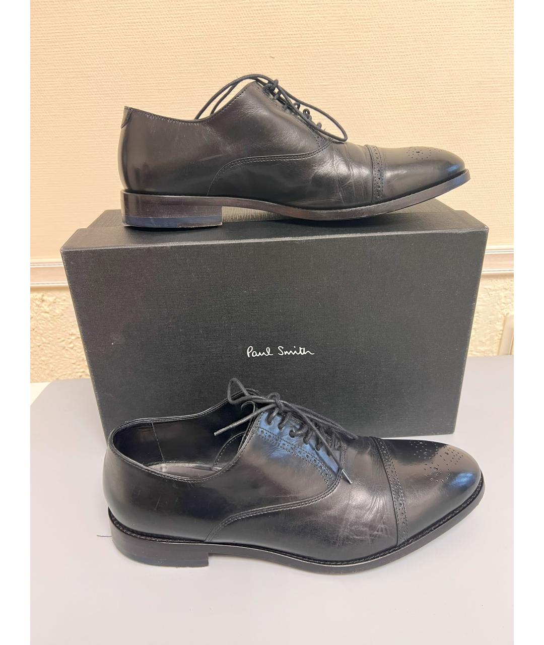PAUL SMITH Черные кожаные туфли, фото 2