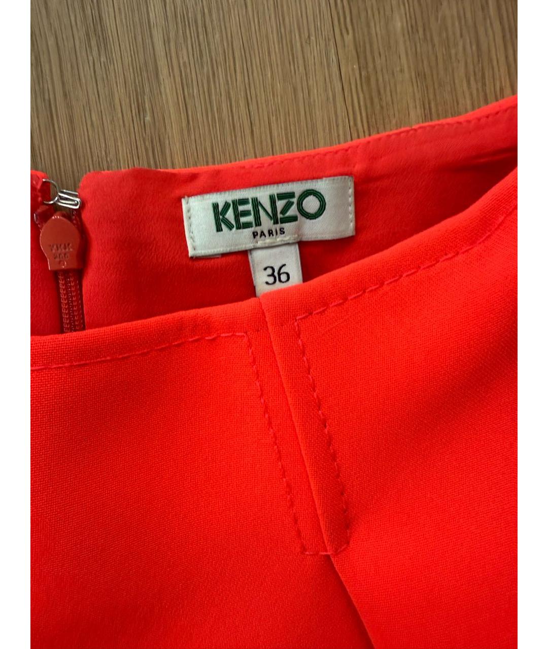 KENZO Коралловая полиэстеровая юбка мини, фото 3