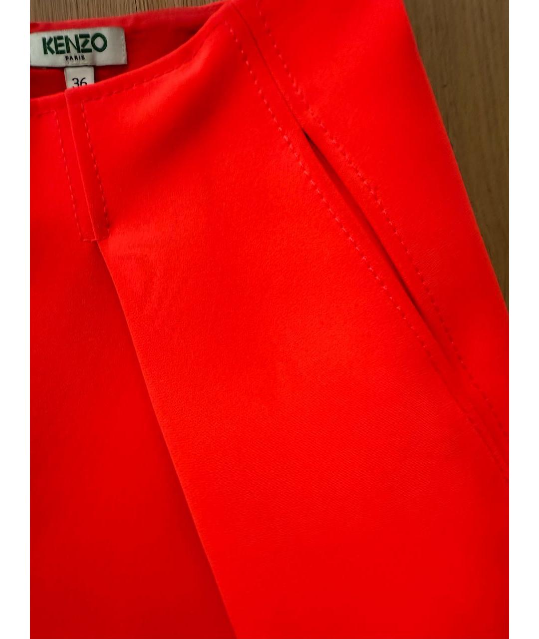 KENZO Коралловая полиэстеровая юбка мини, фото 4