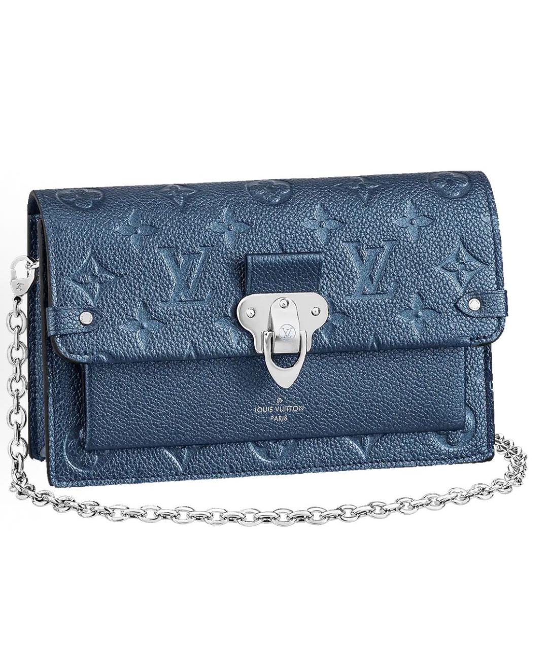 LOUIS VUITTON Синяя кожаная сумка через плечо, фото 5