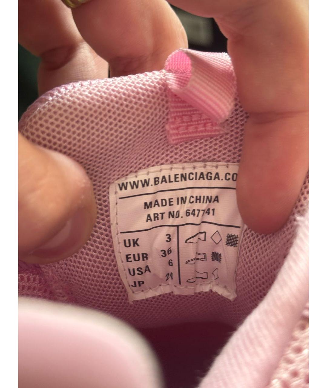 BALENCIAGA Розовые текстильные кроссовки, фото 5
