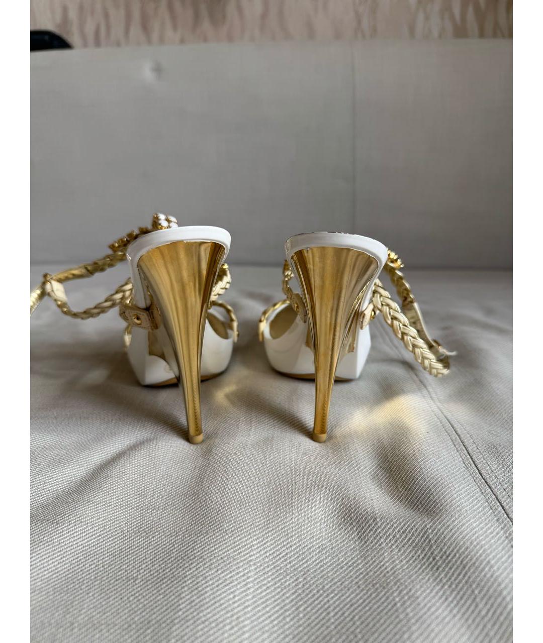 GIUSEPPE ZANOTTI DESIGN Белые кожаные босоножки, фото 4