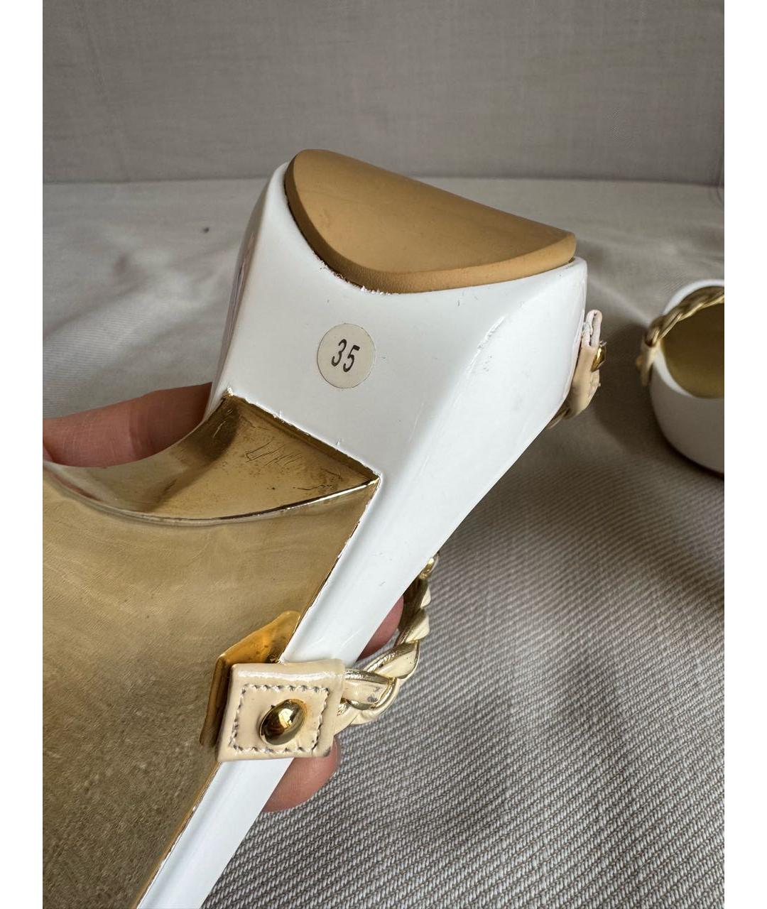 GIUSEPPE ZANOTTI DESIGN Белые кожаные босоножки, фото 6