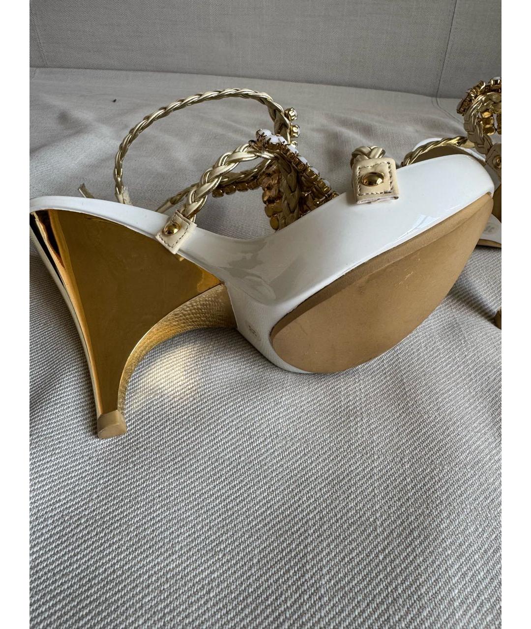 GIUSEPPE ZANOTTI DESIGN Белые кожаные босоножки, фото 7