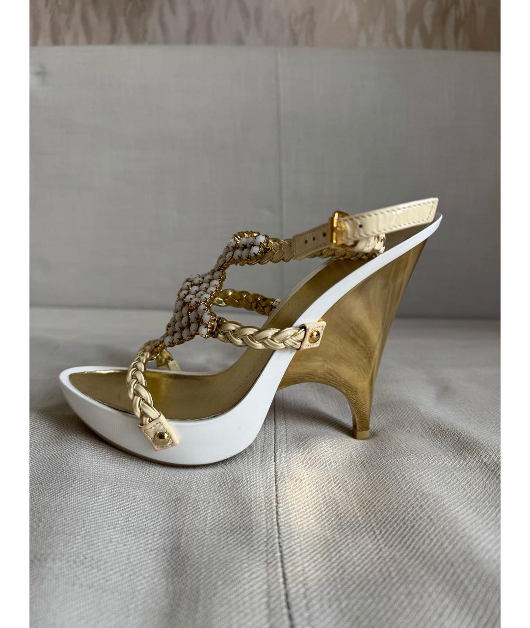 GIUSEPPE ZANOTTI DESIGN Белые кожаные босоножки, фото 8