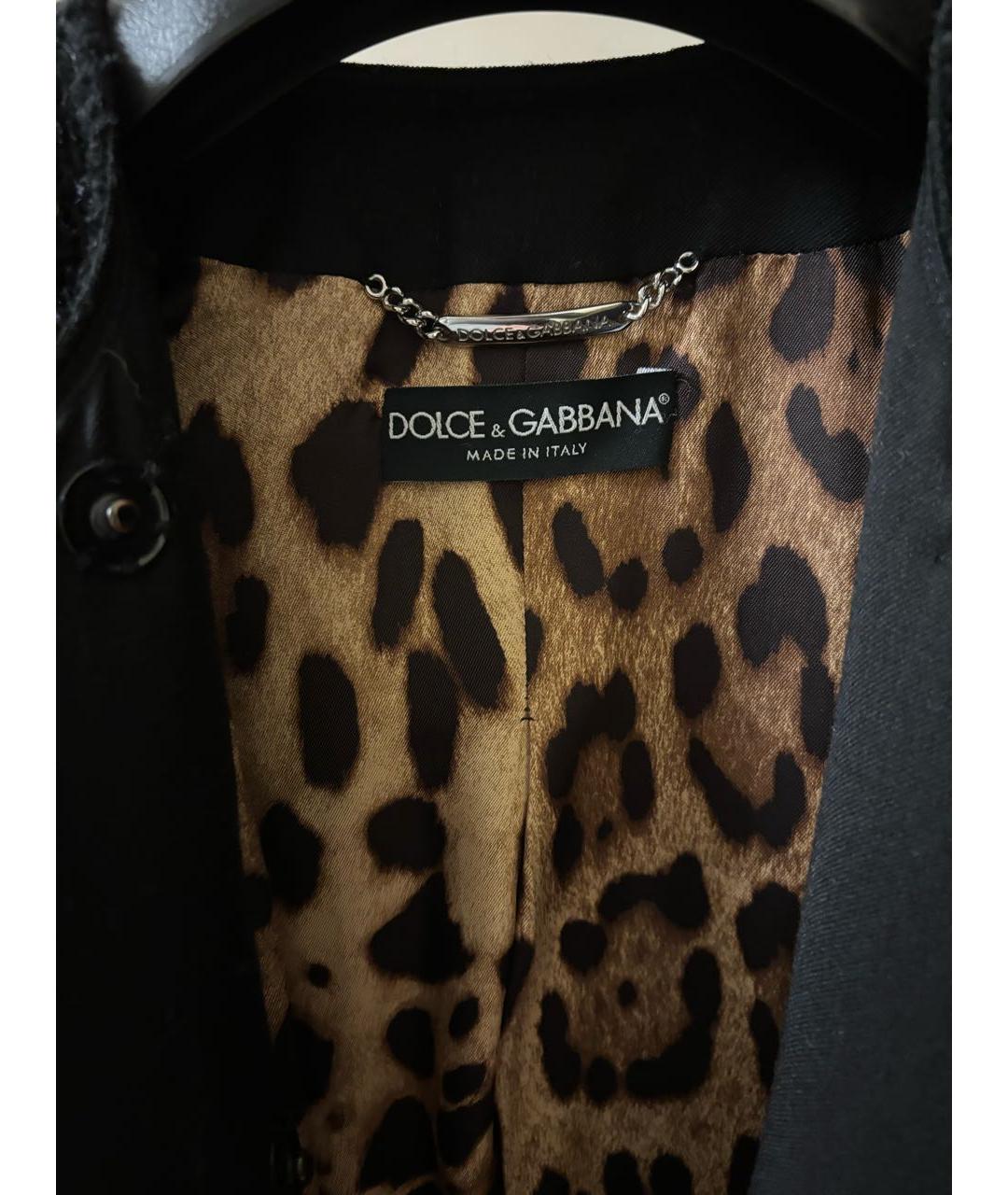 DOLCE&GABBANA Черное твидовое пальто, фото 3