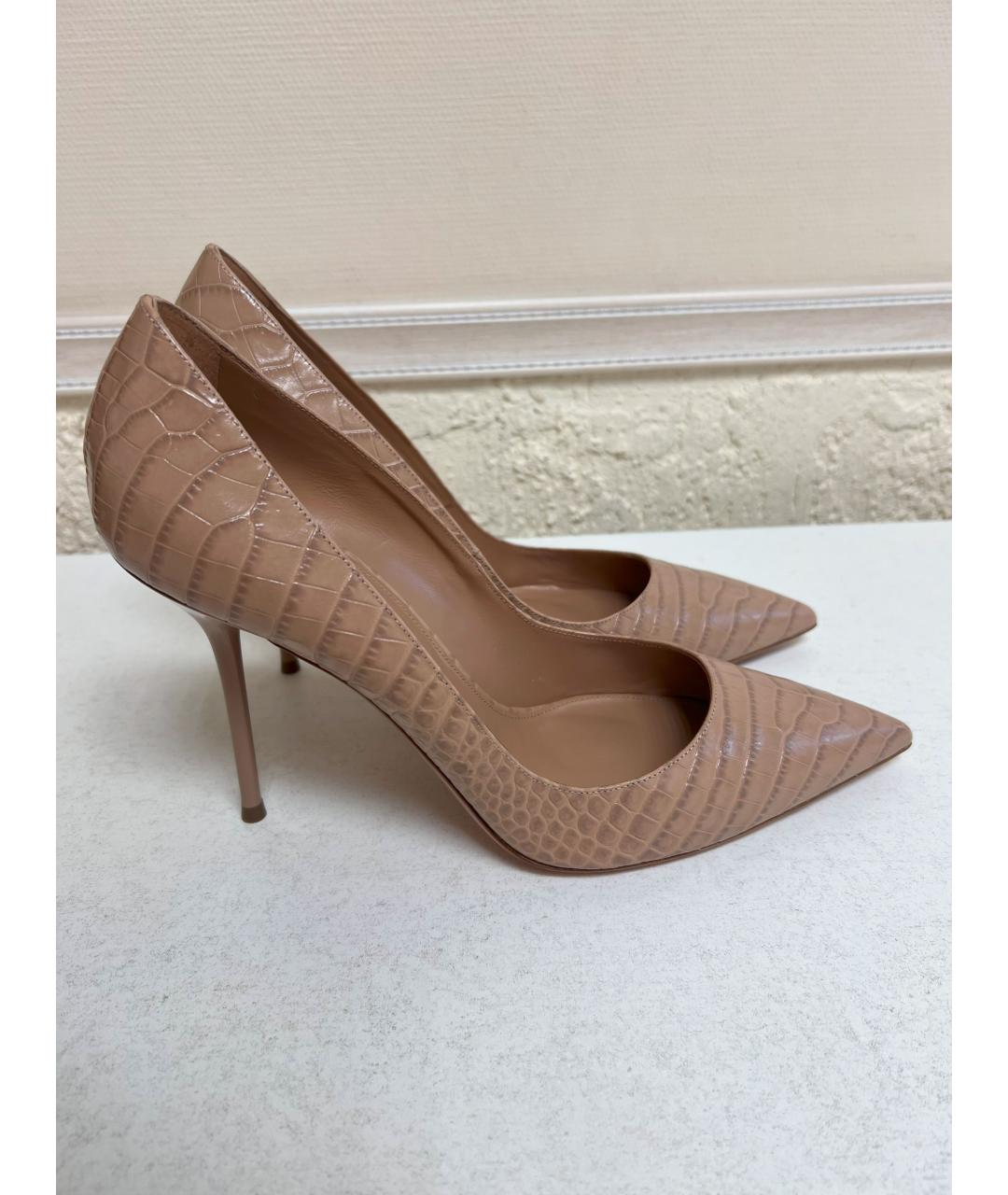 AQUAZZURA Бежевые кожаные туфли, фото 6