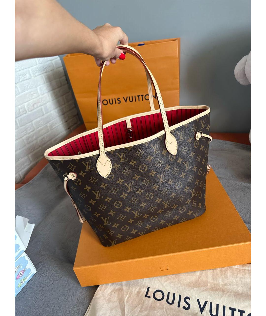 LOUIS VUITTON Коричневая сумка тоут, фото 3