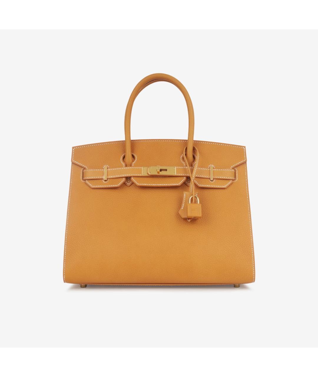 HERMES Коричневая кожаная сумка тоут, фото 4