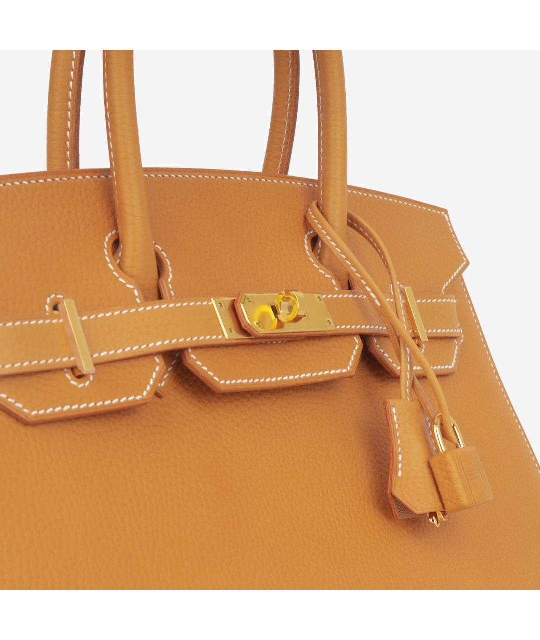 HERMES Коричневая кожаная сумка тоут, фото 3