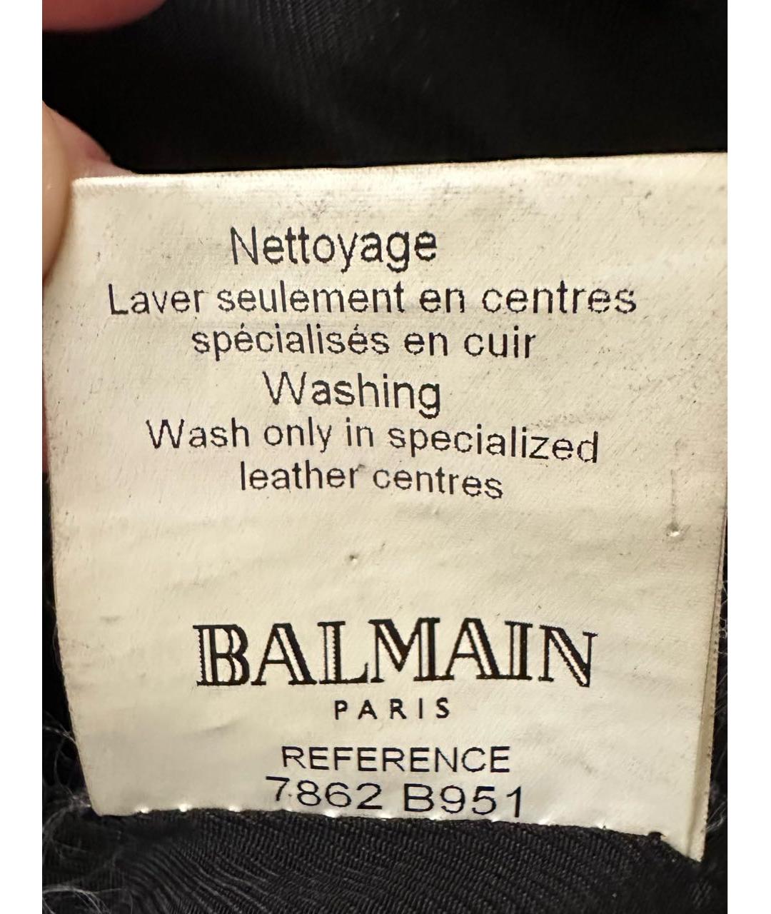 BALMAIN Хаки кожаная куртка, фото 6