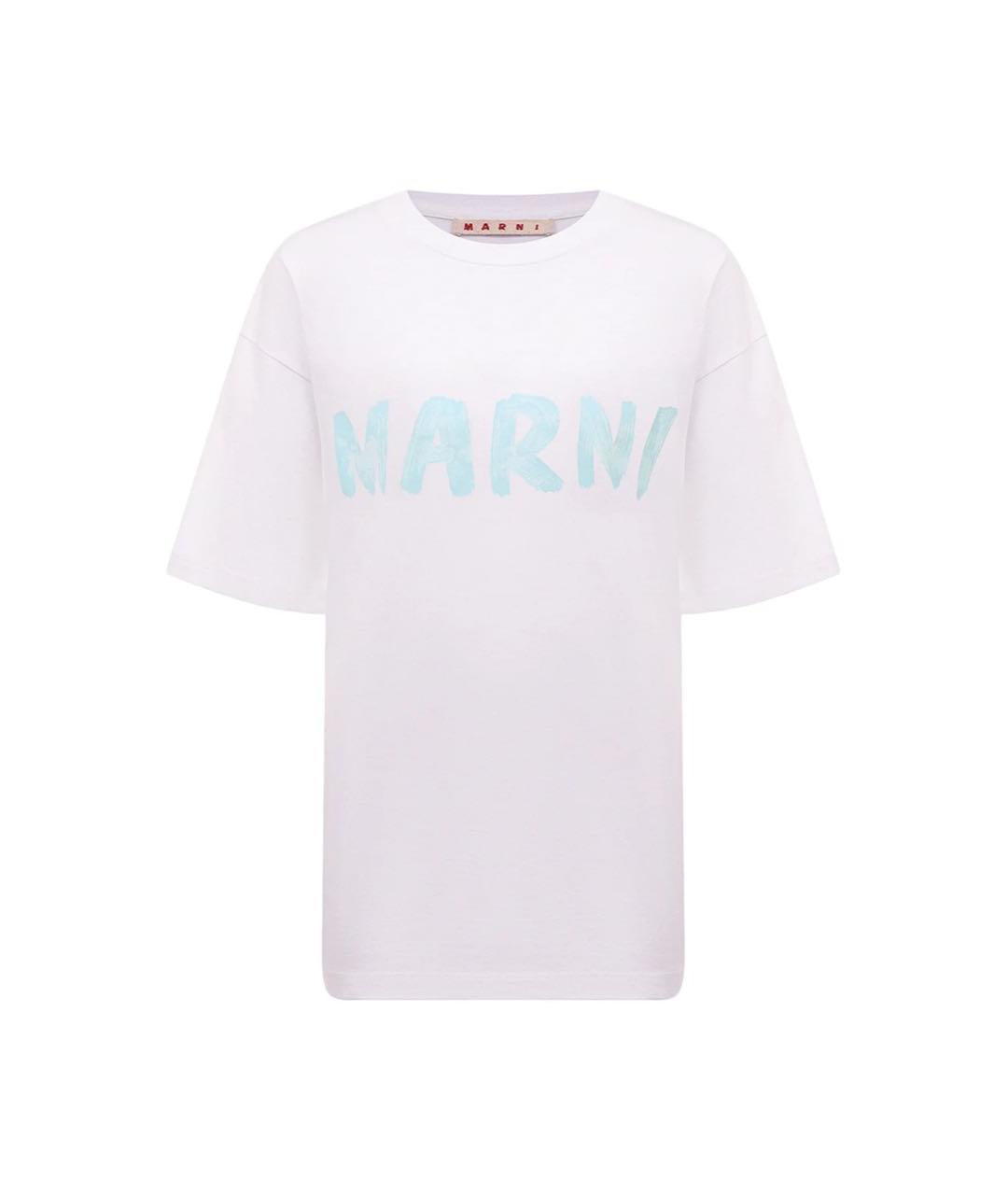 MARNI Белая хлопковая футболка, фото 5