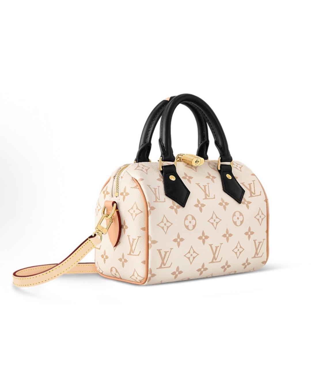 LOUIS VUITTON Бежевая кожаная сумка с короткими ручками, фото 2