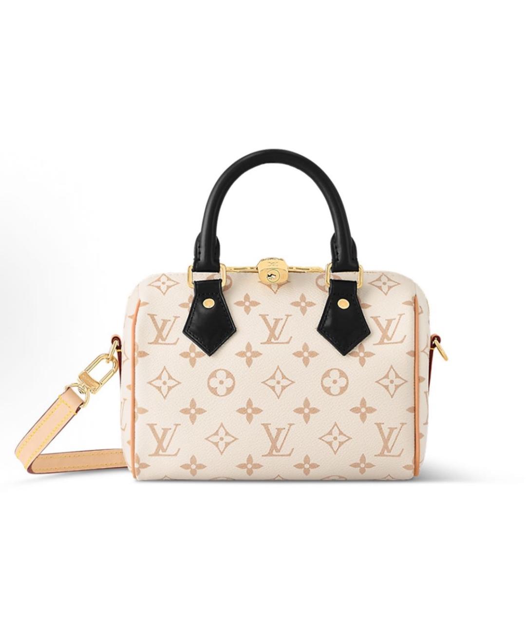 LOUIS VUITTON Бежевая кожаная сумка с короткими ручками, фото 5