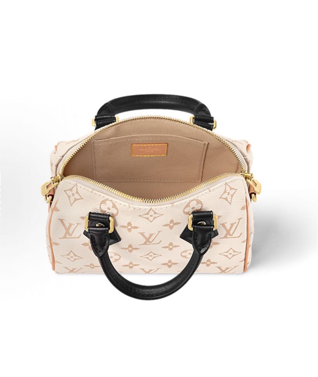 LOUIS VUITTON Бежевая кожаная сумка с короткими ручками, фото 4