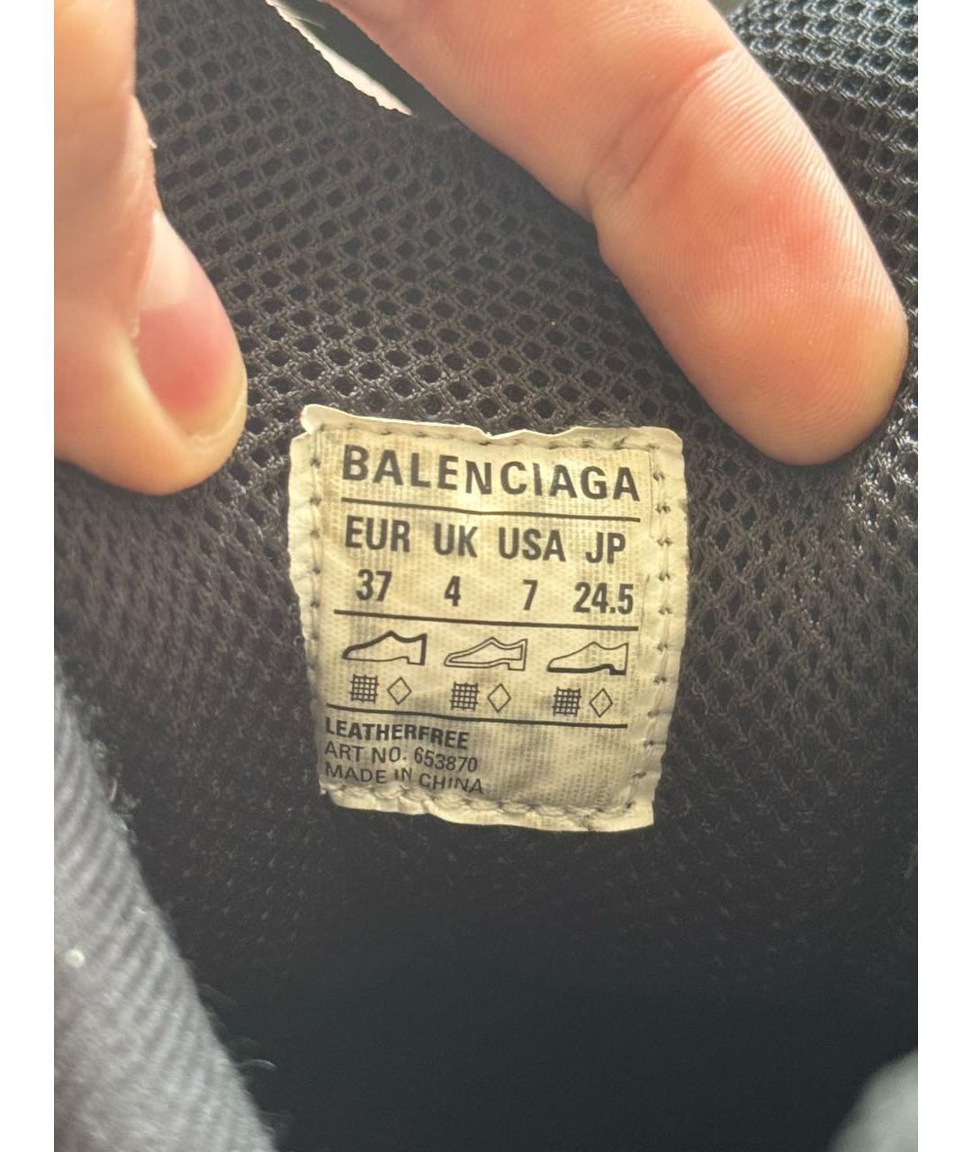 BALENCIAGA Черные текстильные кроссовки, фото 5