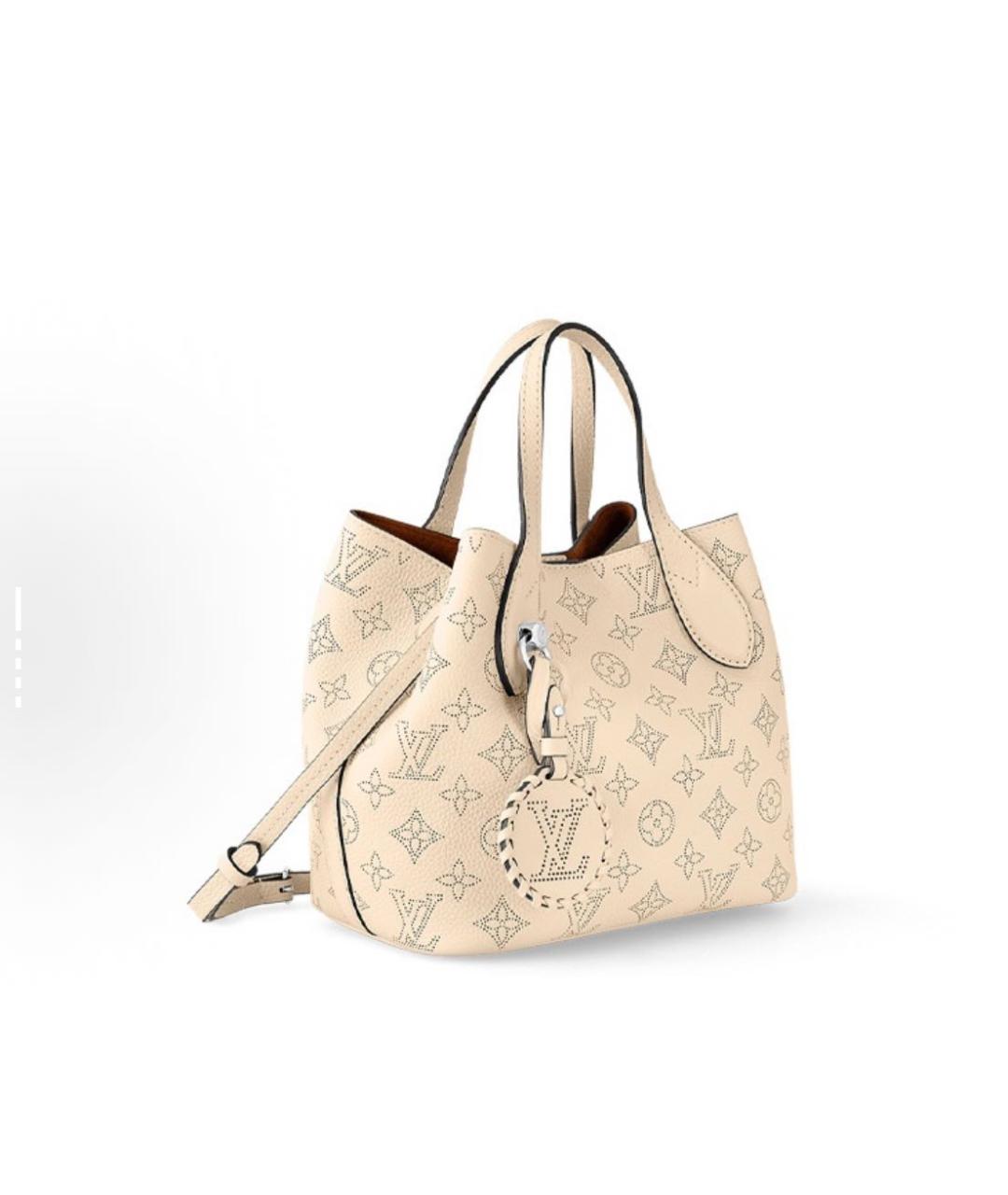 LOUIS VUITTON Бежевая кожаная сумка с короткими ручками, фото 2