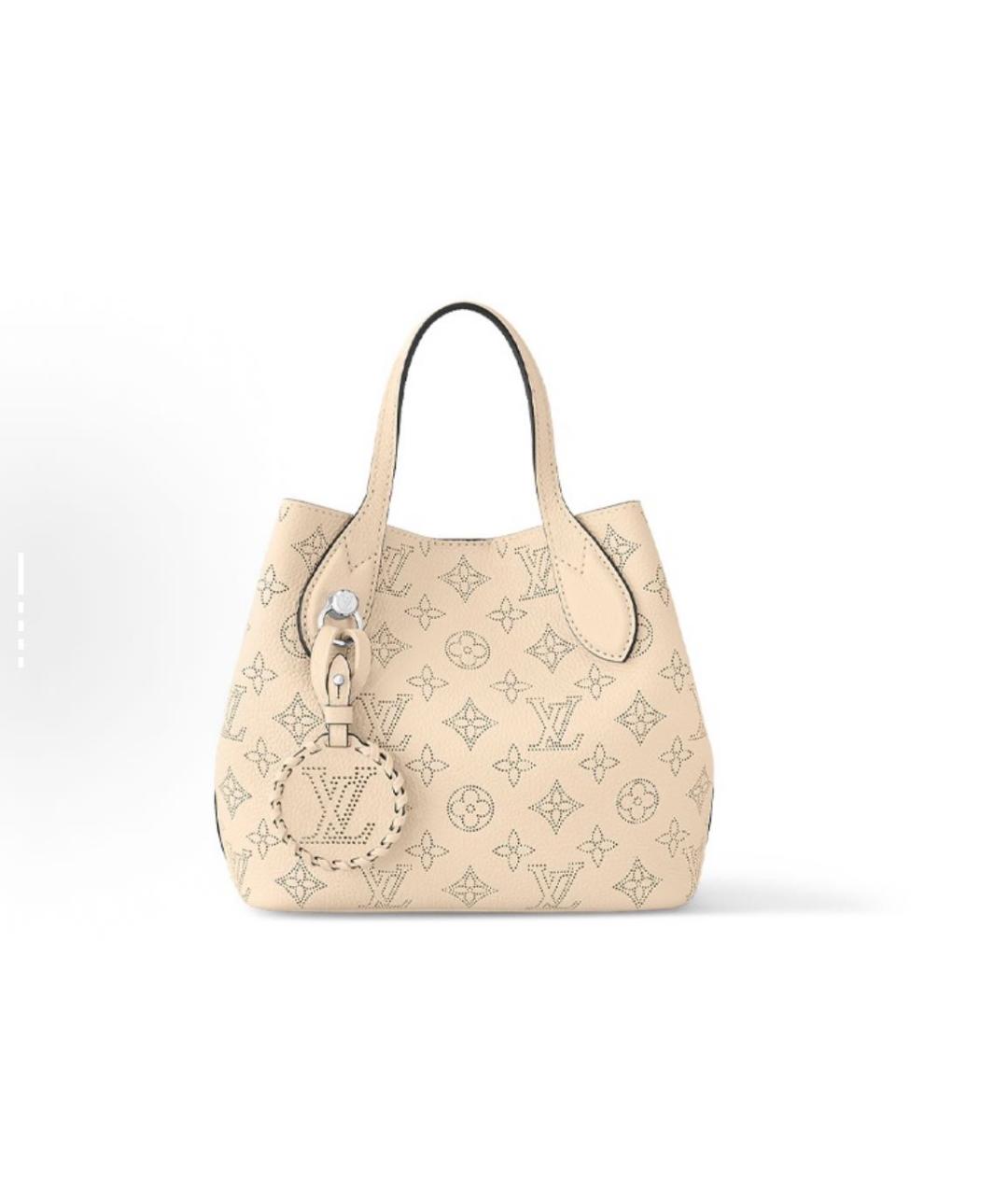 LOUIS VUITTON Бежевая кожаная сумка с короткими ручками, фото 4
