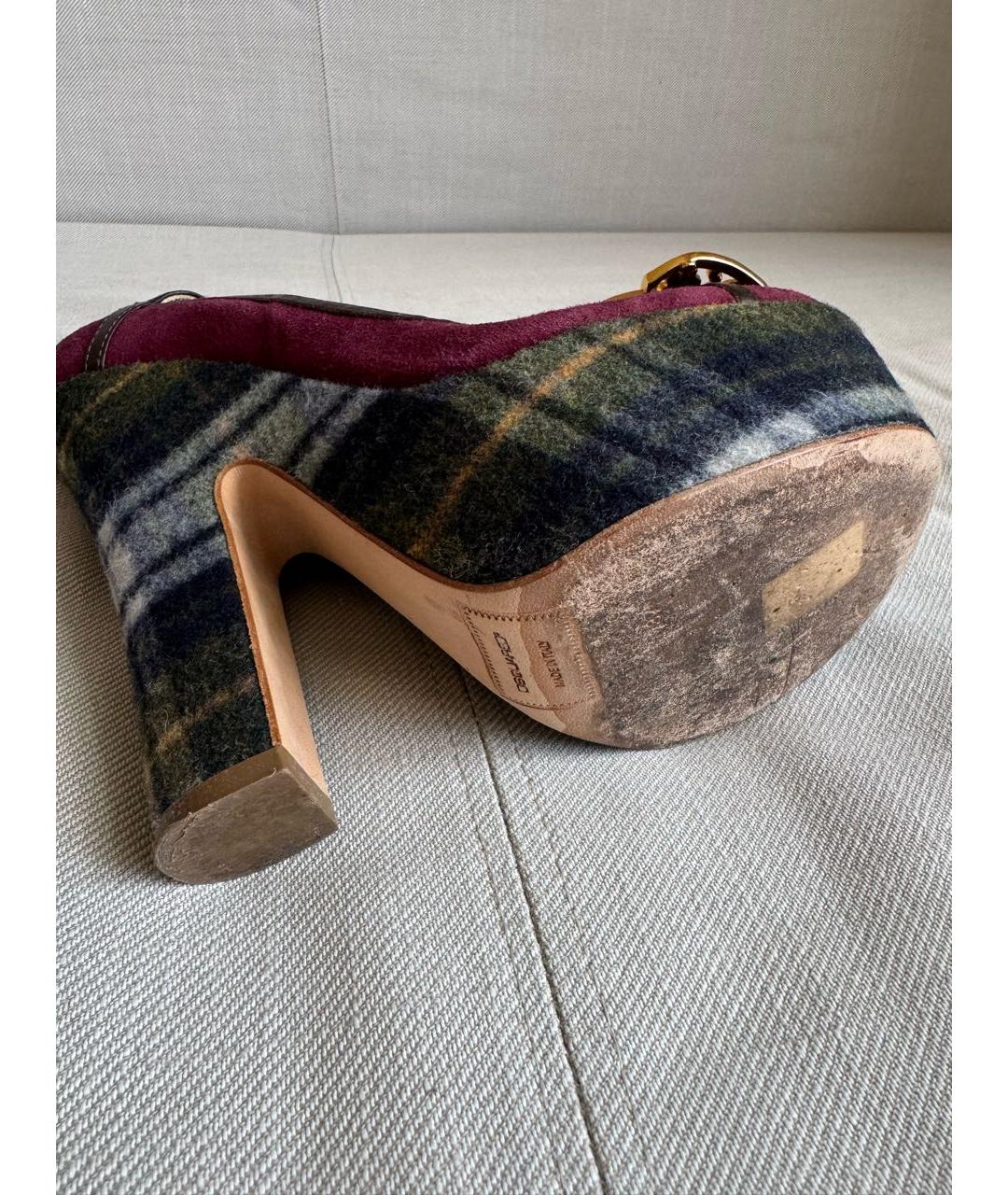 DSQUARED2 Бордовые замшевые туфли, фото 8