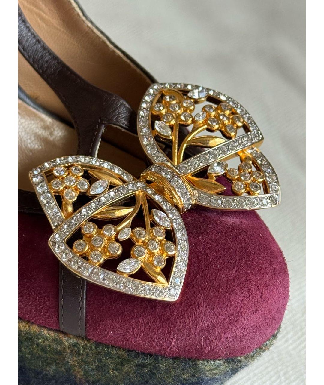 DSQUARED2 Бордовые замшевые туфли, фото 5