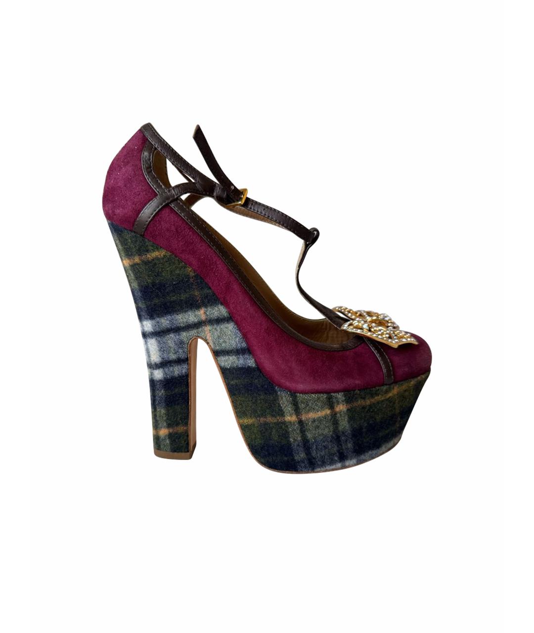 DSQUARED2 Бордовые замшевые туфли, фото 1