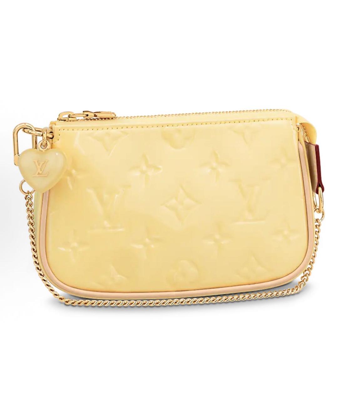 LOUIS VUITTON Желтая кожаная сумка через плечо, фото 5