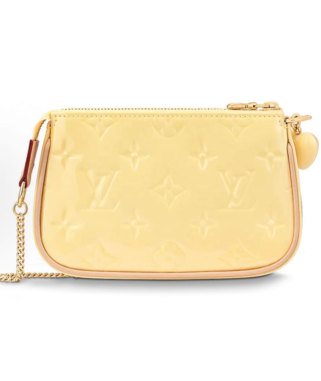LOUIS VUITTON Желтая кожаная сумка через плечо, фото 3
