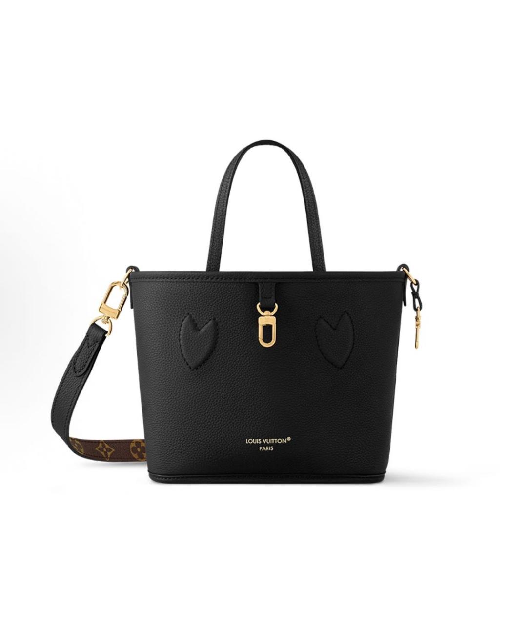 LOUIS VUITTON Черная кожаная сумка с короткими ручками, фото 5