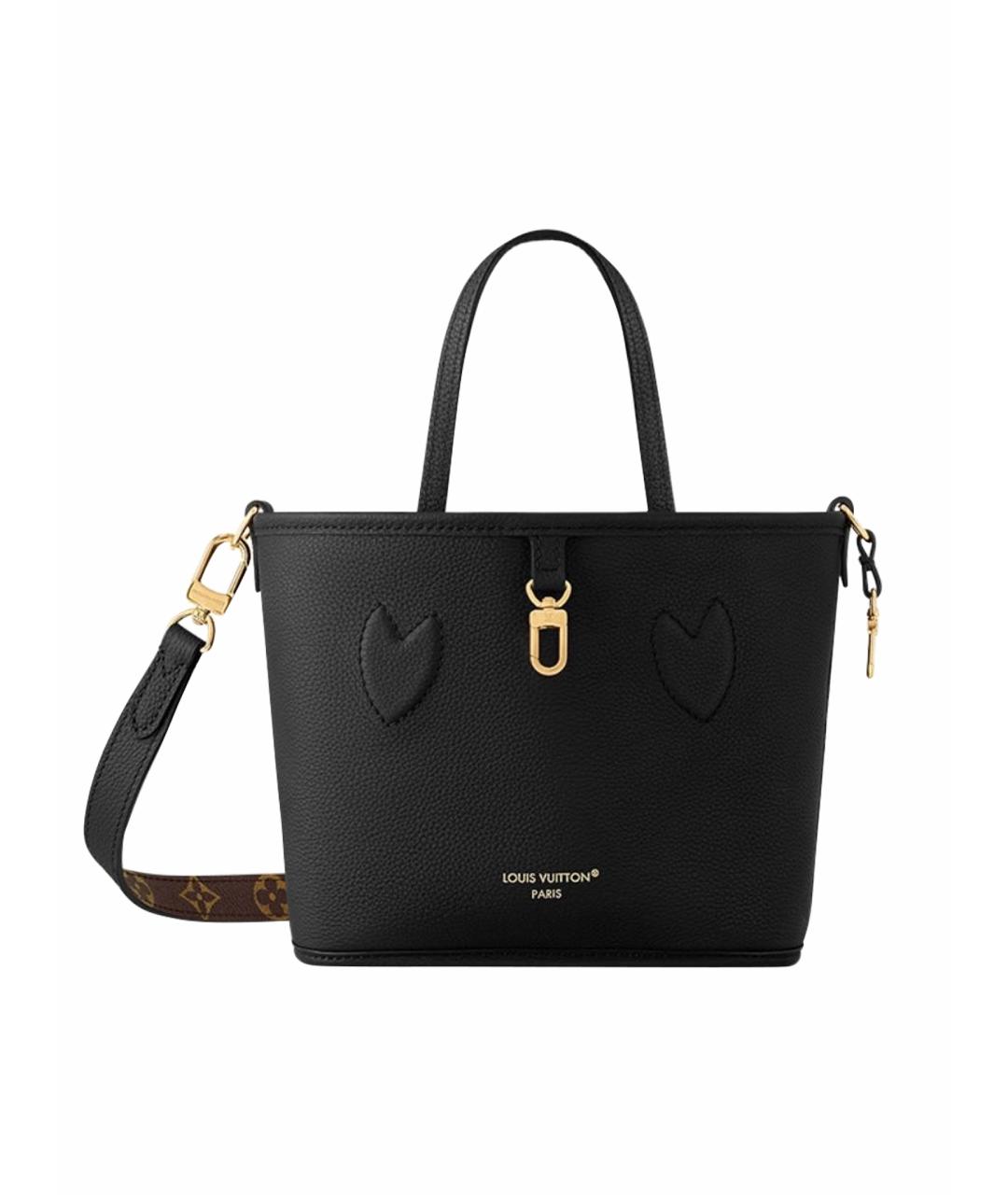 LOUIS VUITTON Черная кожаная сумка с короткими ручками, фото 1