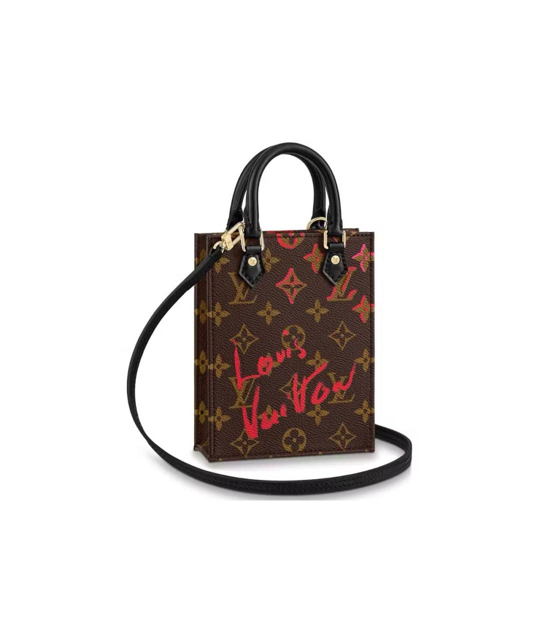 LOUIS VUITTON Коричневая кожаная сумка через плечо, фото 4