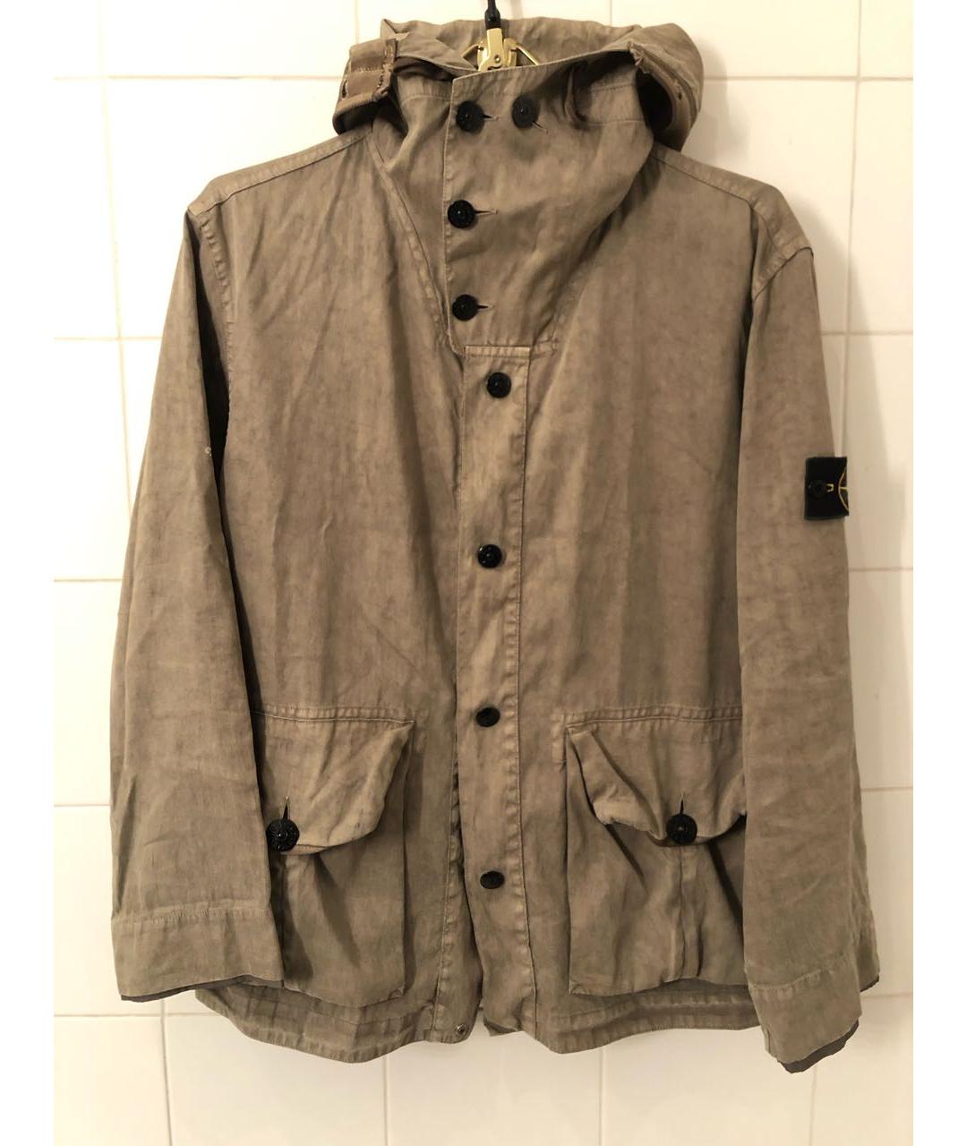 STONE ISLAND Бежевая льняная куртка, фото 2